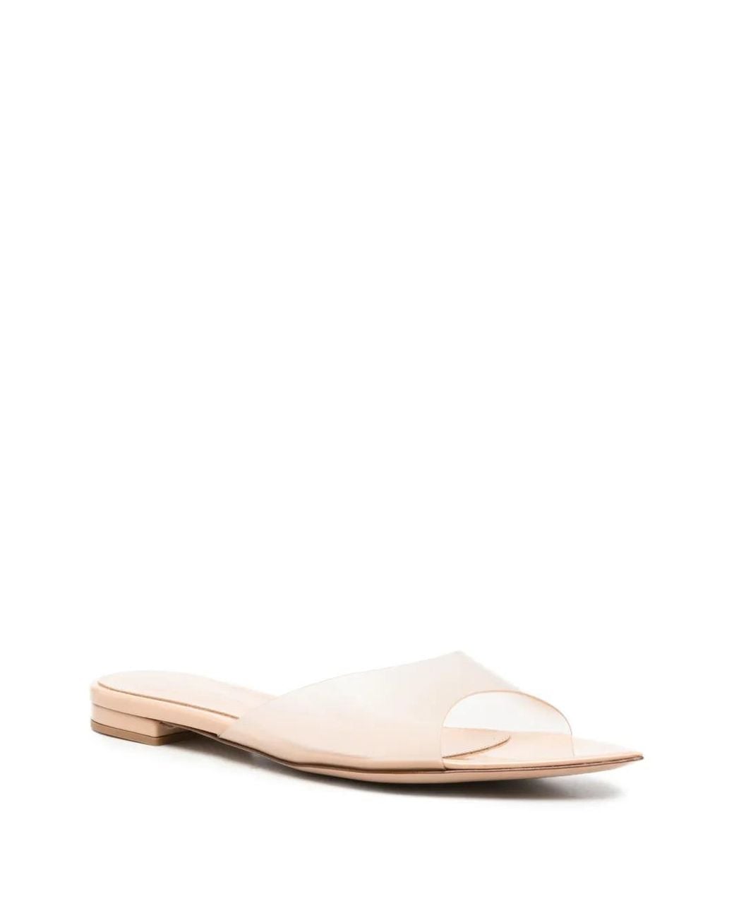 Gianvito Rossi White Open-Toe Flat Sandals