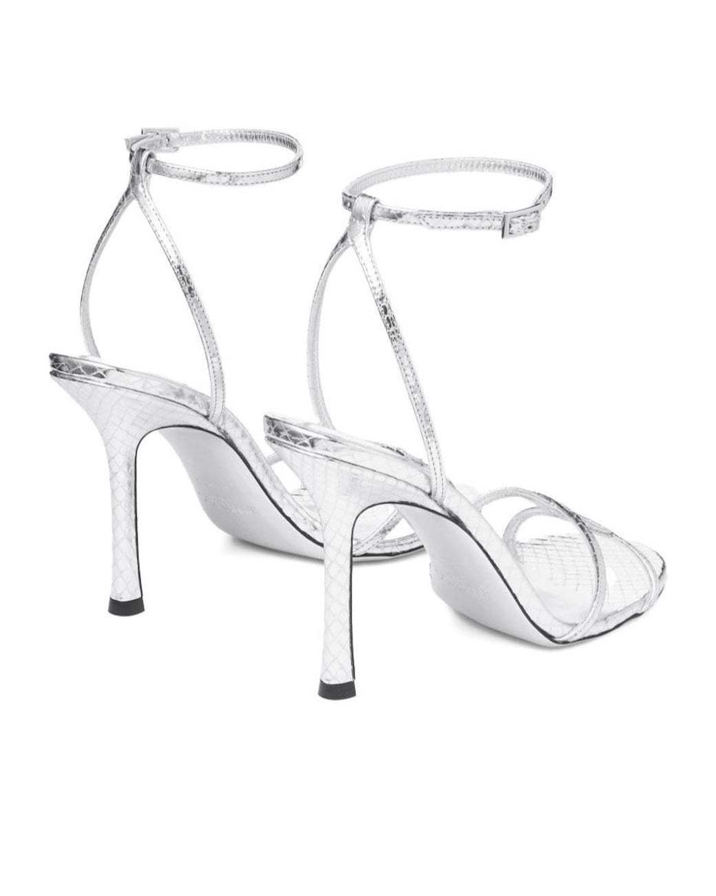 Jimmy Choo White Thin Strap High-Heel Sandals
