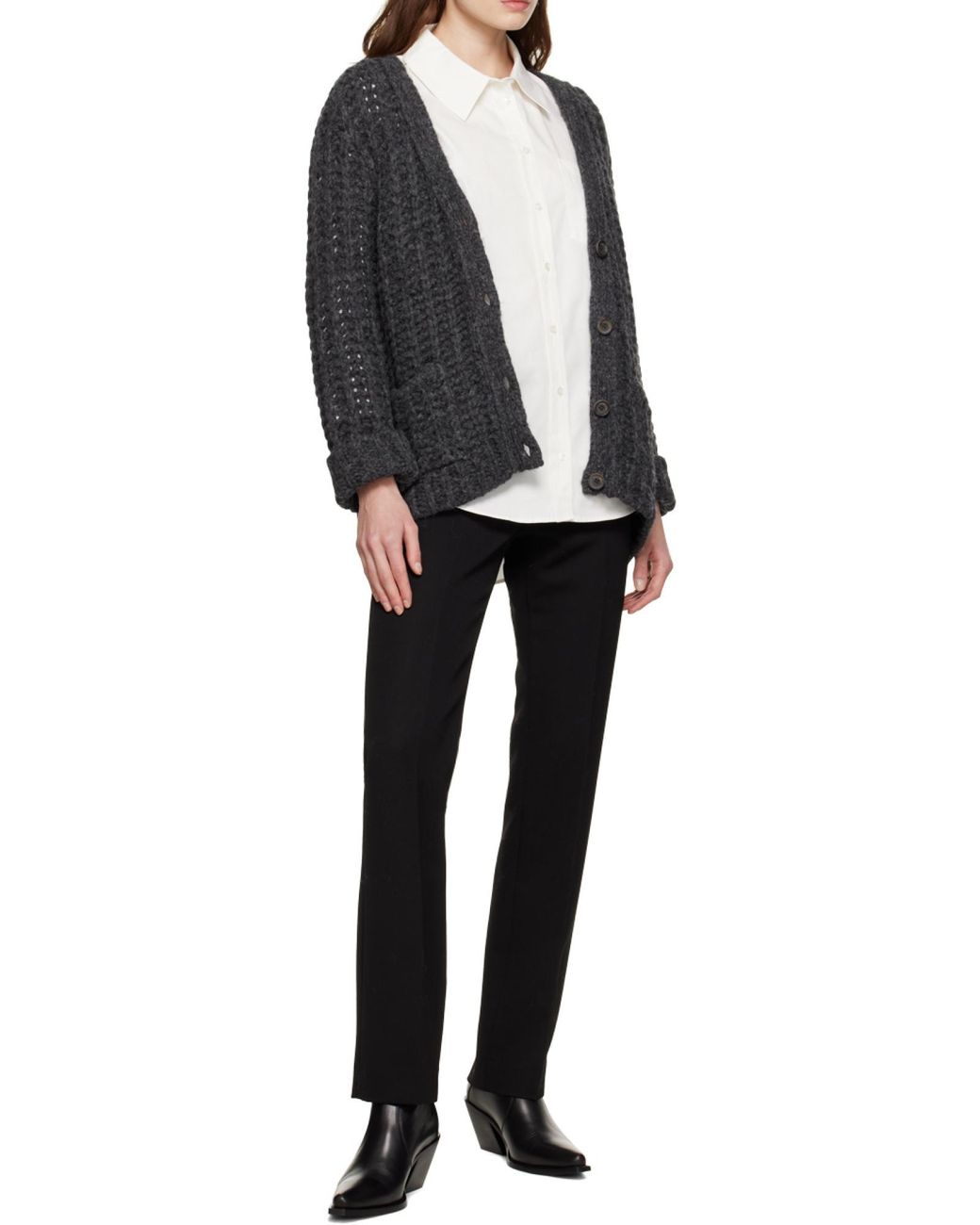 Anine Bing Black Straight-Leg Trousers