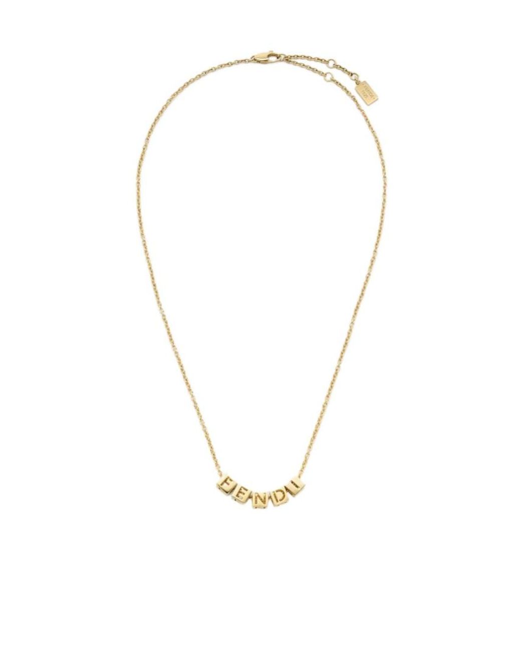 Fendi Metallic Logo-Dice Pendant Necklace