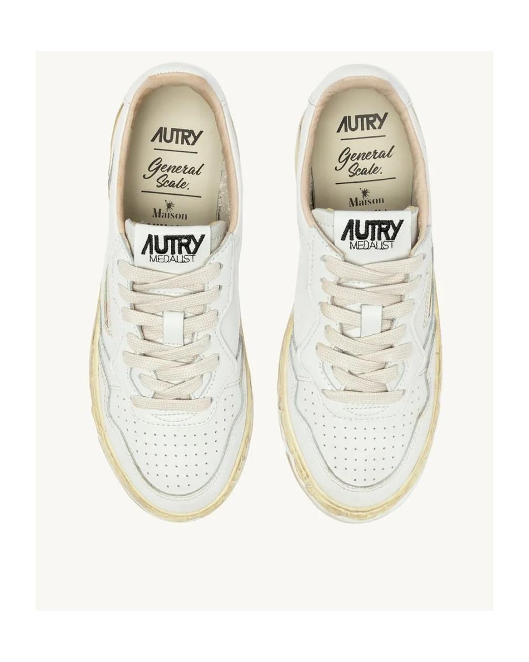 Autry White X Maison Mihara Yasuhiro Peforated Lace-Up Sneakers