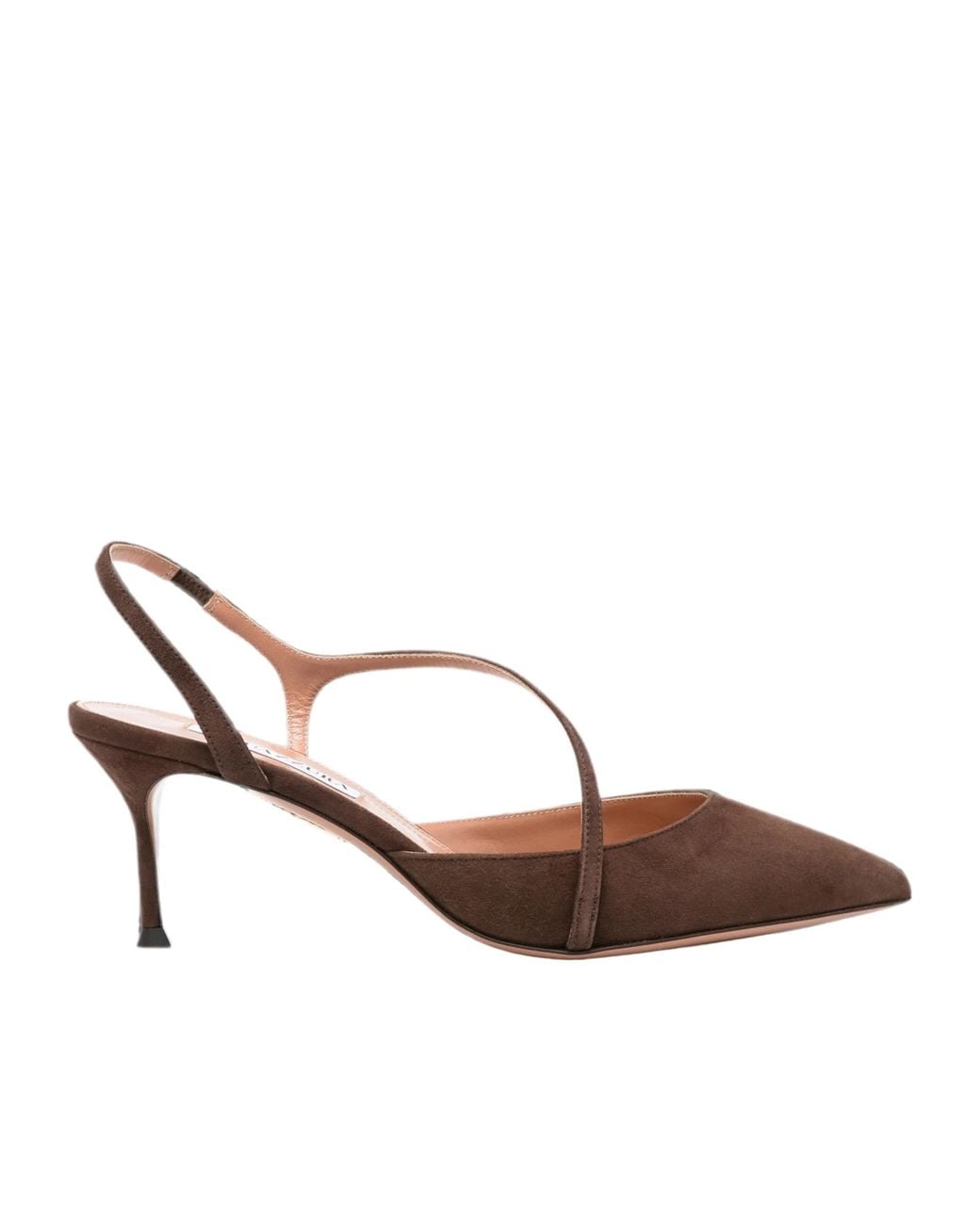 Aquazzura Brown Pointed-Toe Slingback High Heels