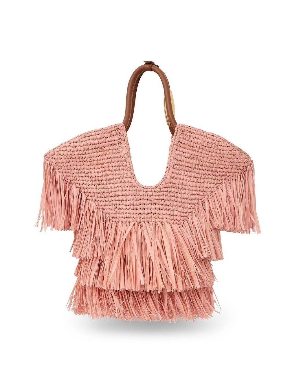 Zimmermann Pink Goldentime Small Fringe Tote