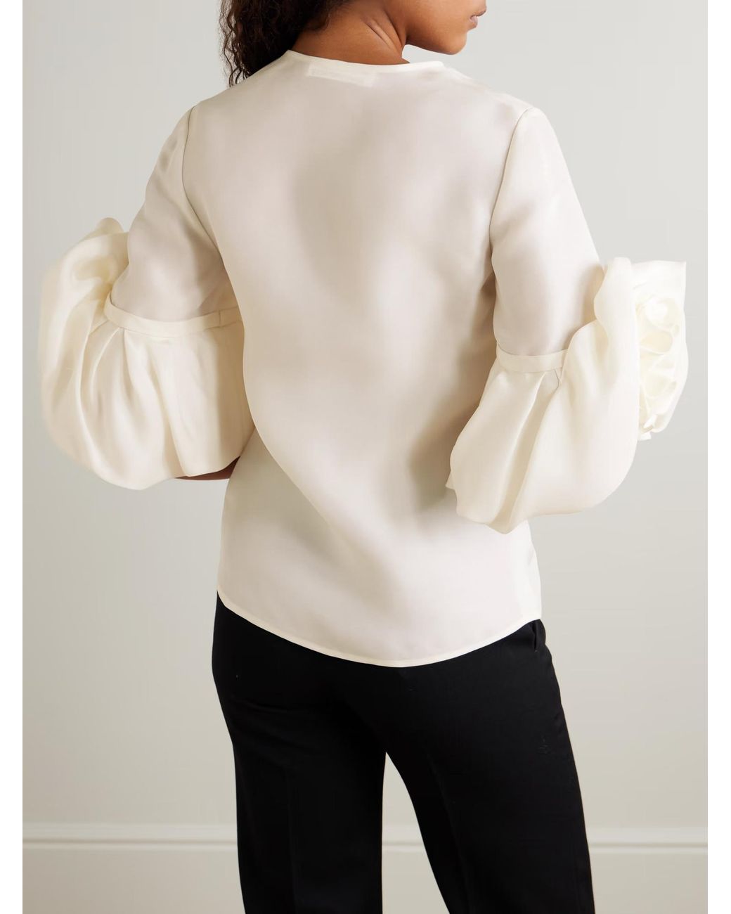 Carolina Herrera White Pleated Shirt