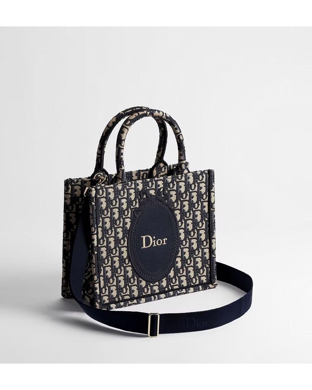 Dior Black Small Book Tote With Strap