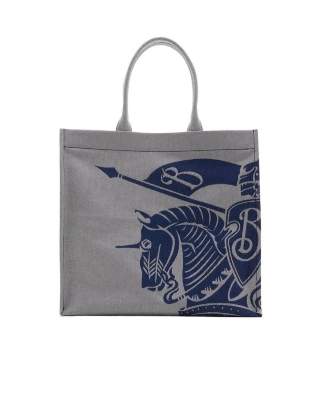 Burberry Blue Equestrian Knight Motif Top Handle Bag for men