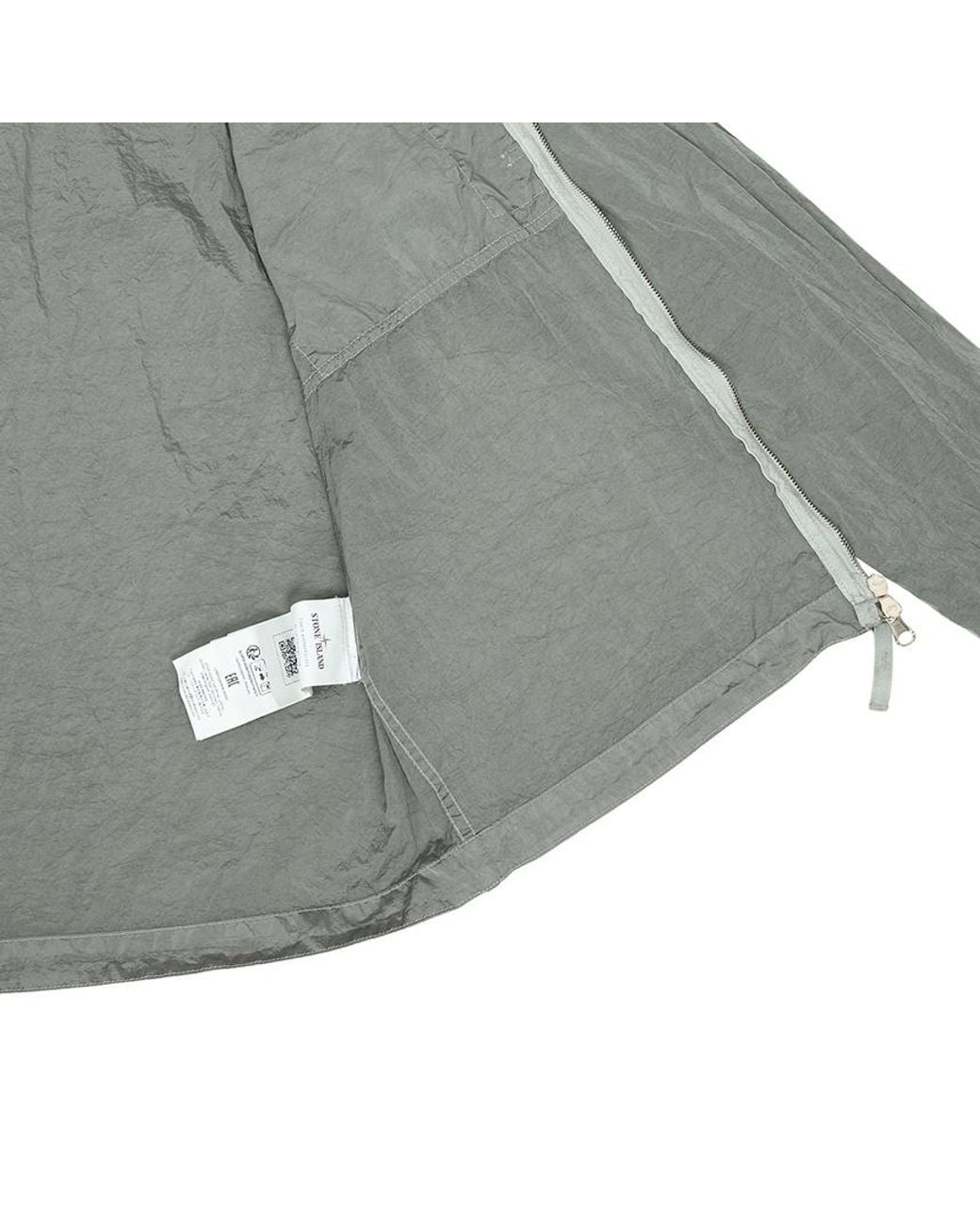 Stone Island Gray Zip-Up Regular-Fit Overshirt for men