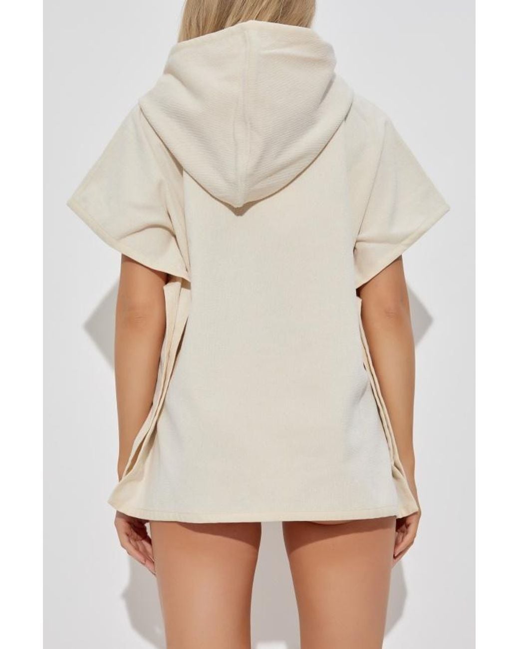 Balmain Natural Logo Embroidered Poncho