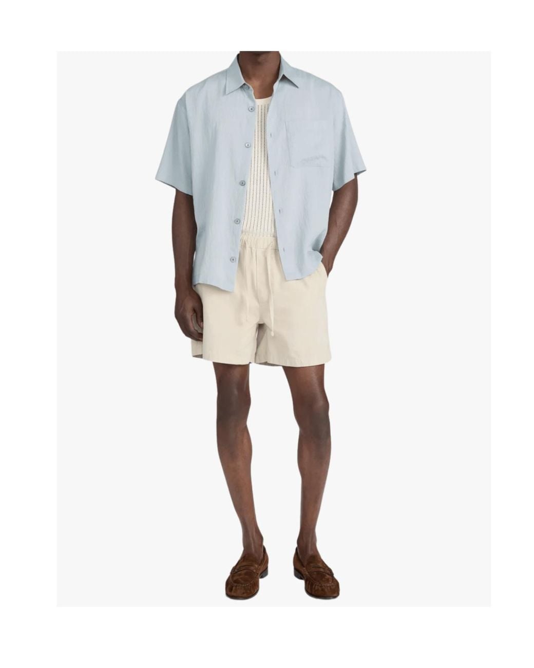 FRAME Gray Short-Sleeved Chest-Pocket Shirt for men