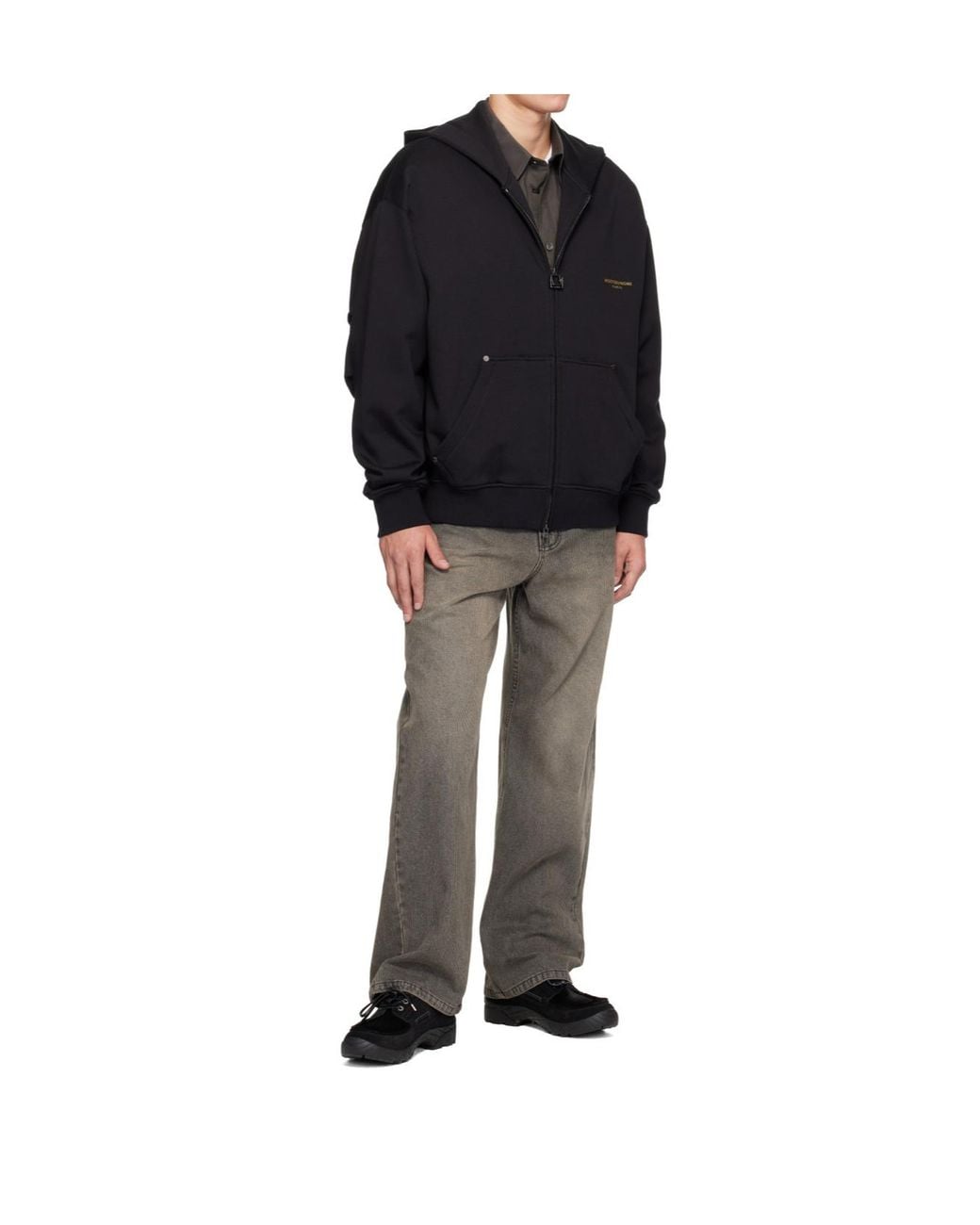 Wooyoungmi Black Scenery Forest-Print Zip-Up Hoodie for men