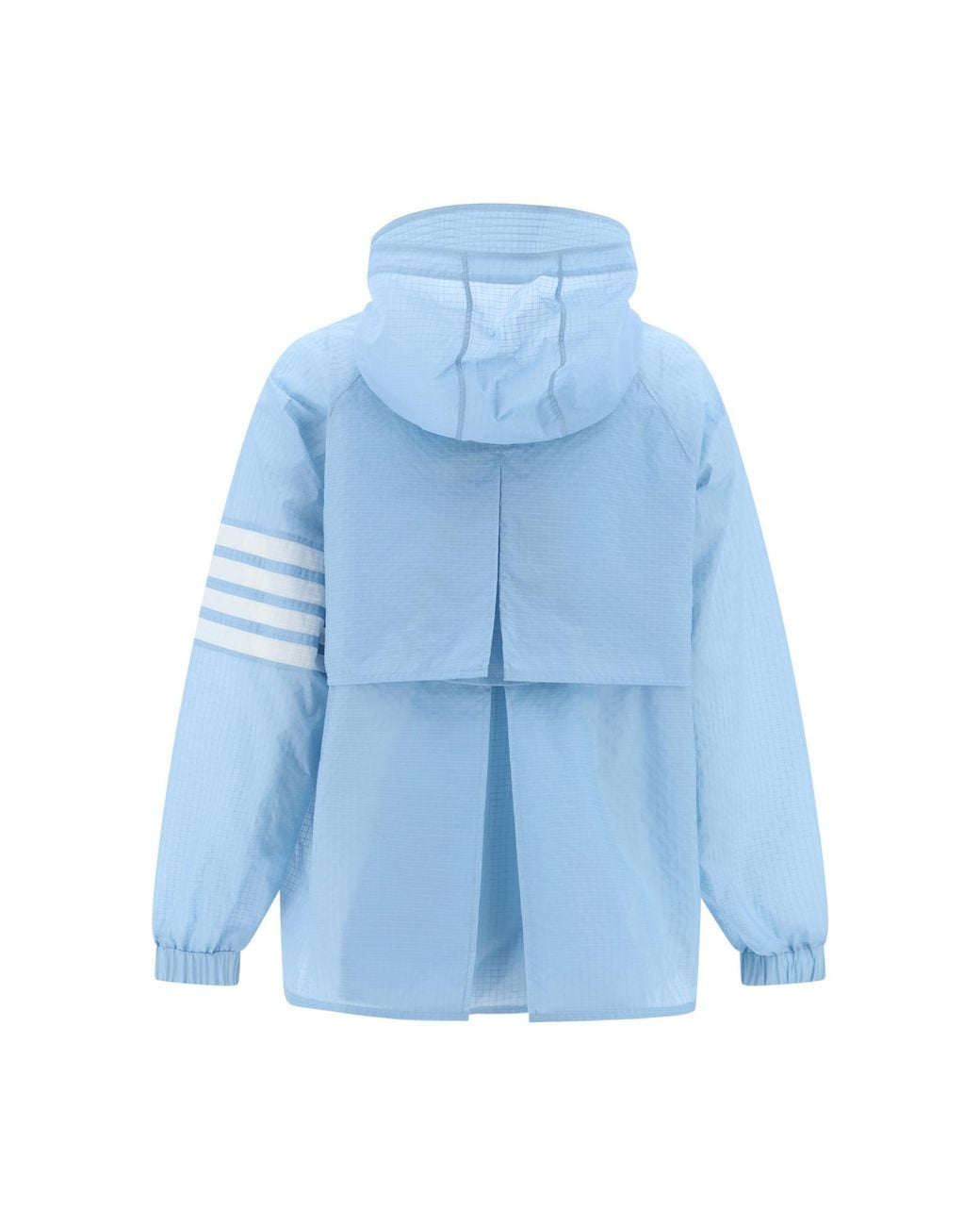 Thom Browne Blue 4-Bar Stripe Detailed Hooded Jacket