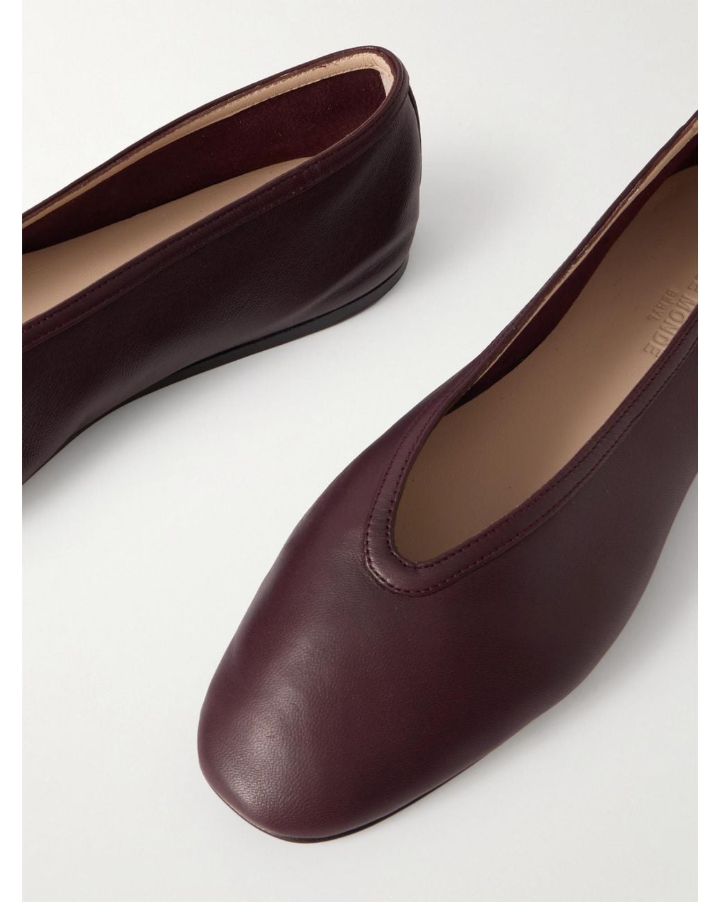 Le Monde Beryl Brown Luna Leather Ballet Flats