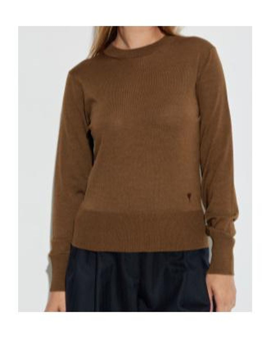 AMI Brown Ami De Coeur Sweater