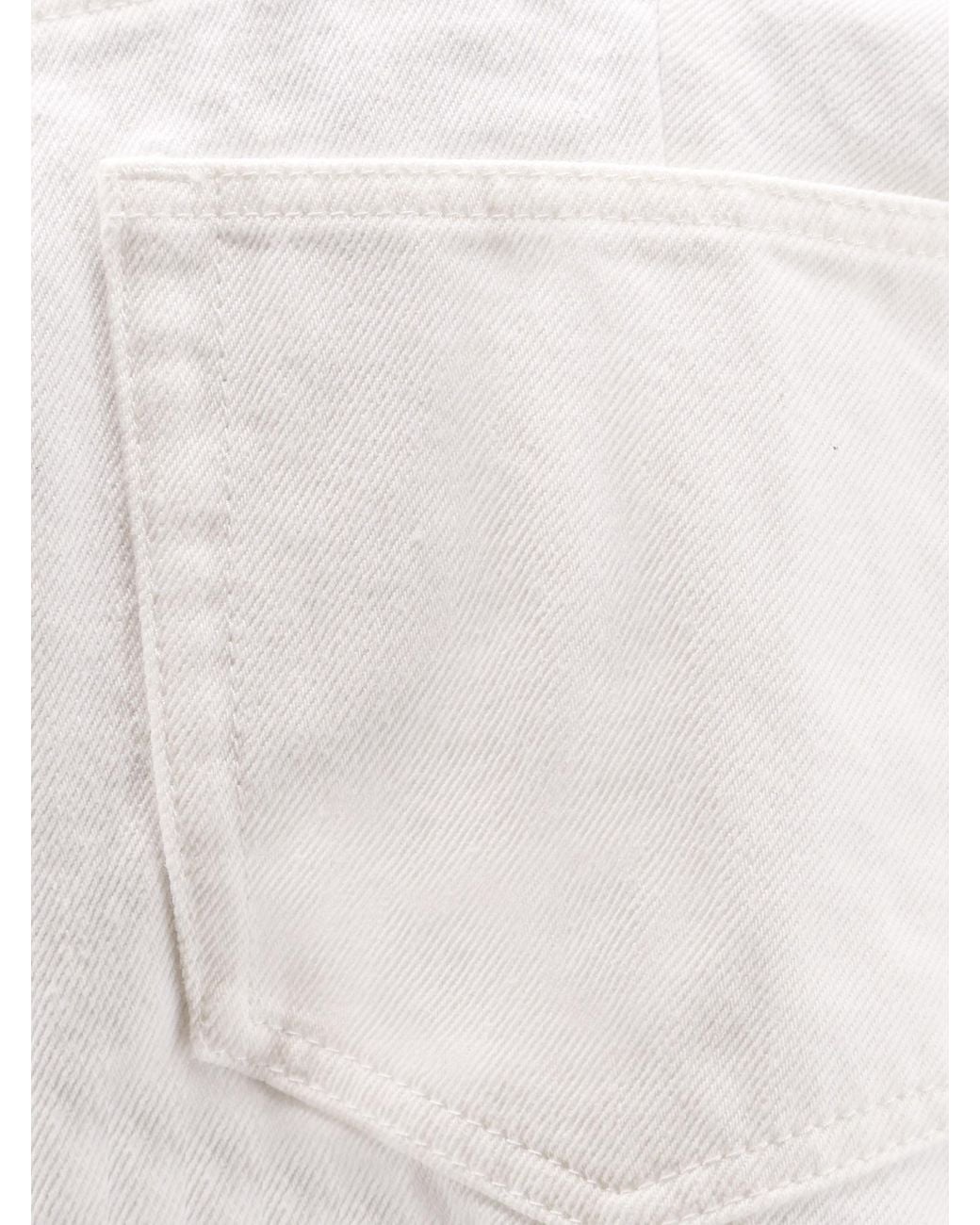 Sacai White Mid-Rise Denim Shorts