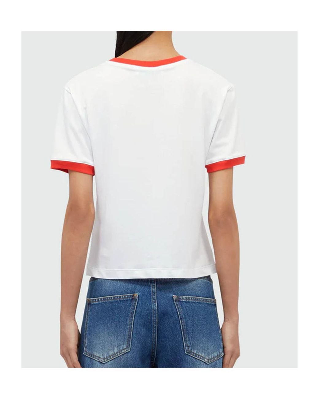 MSGM White Logo Printed T-Shirt