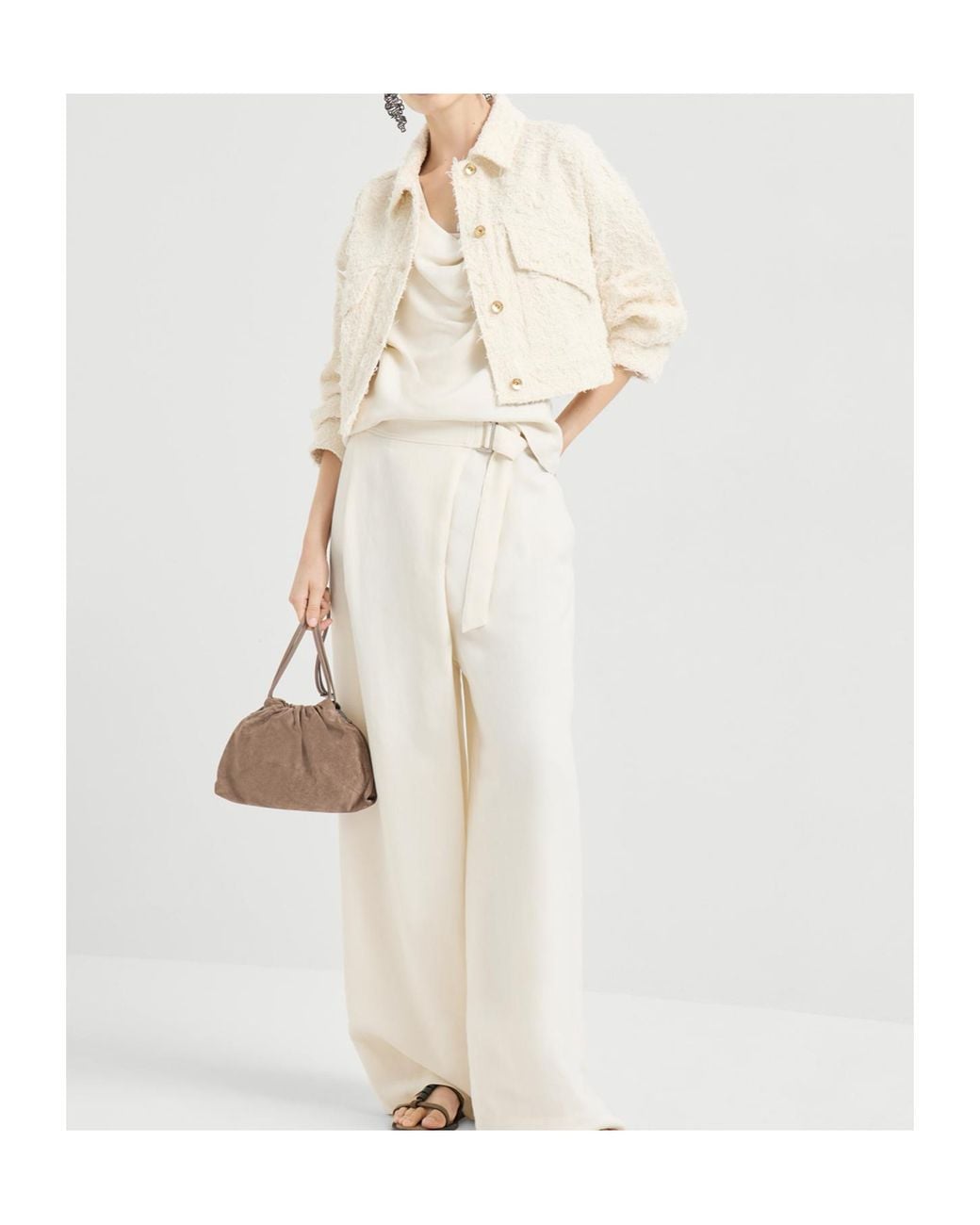 Brunello Cucinelli White Fuzzy Dyed Denim Outerwear Jacket