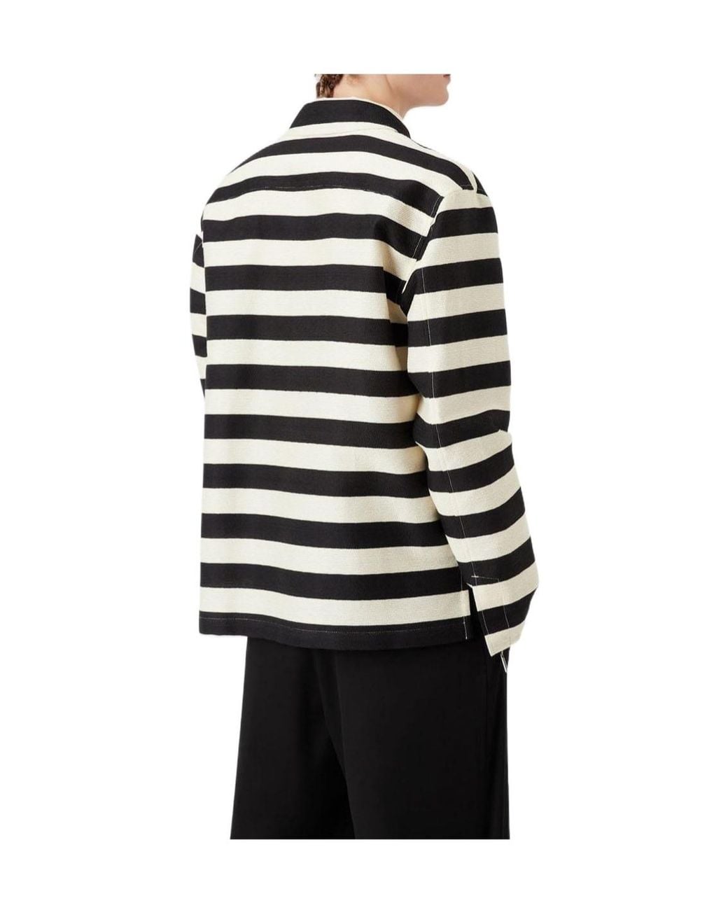 Emporio Armani Blue Collared Zip-Front Overshirt for men