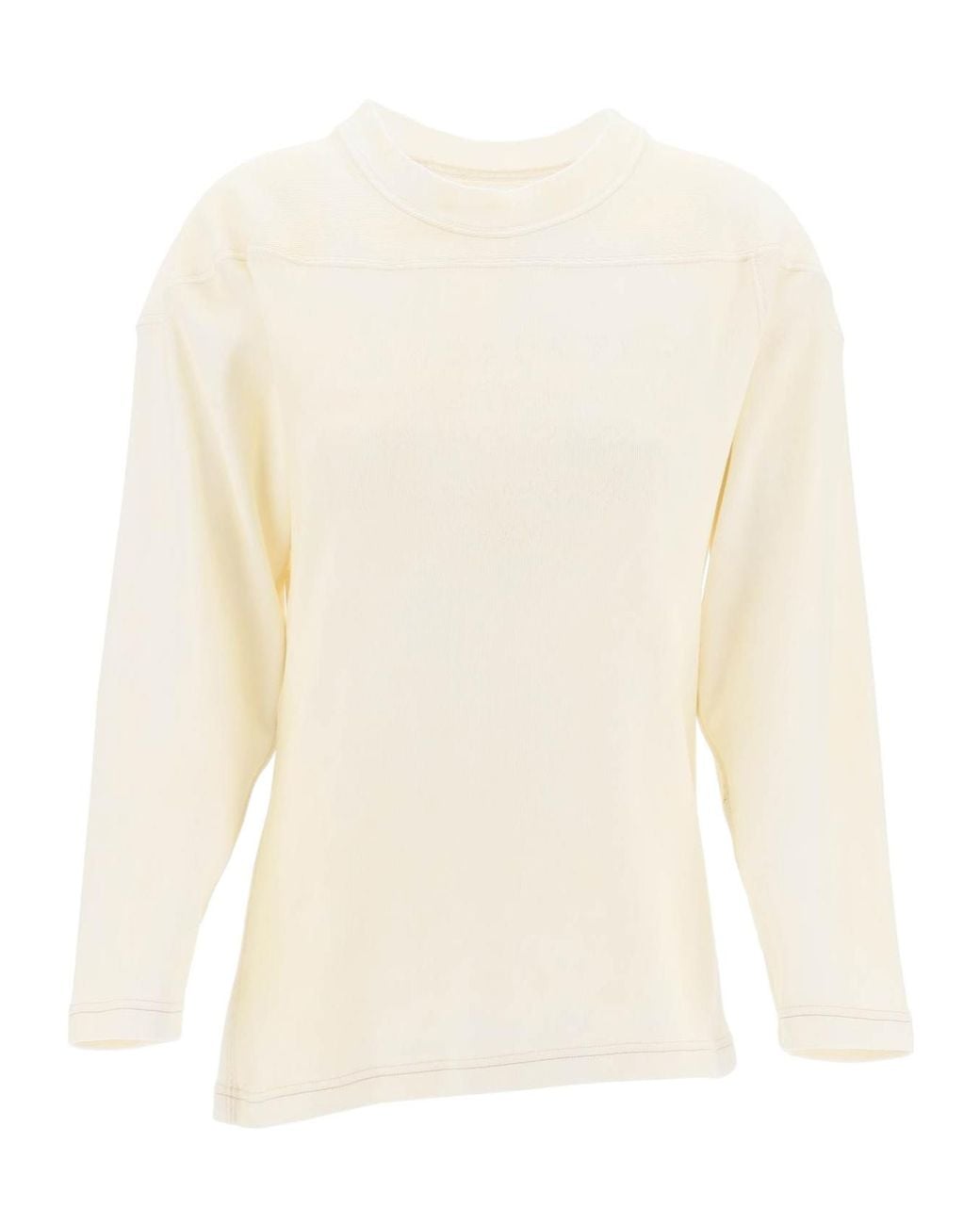 Maison Margiela White Long-Sleeved Crewneck Sweatshirt