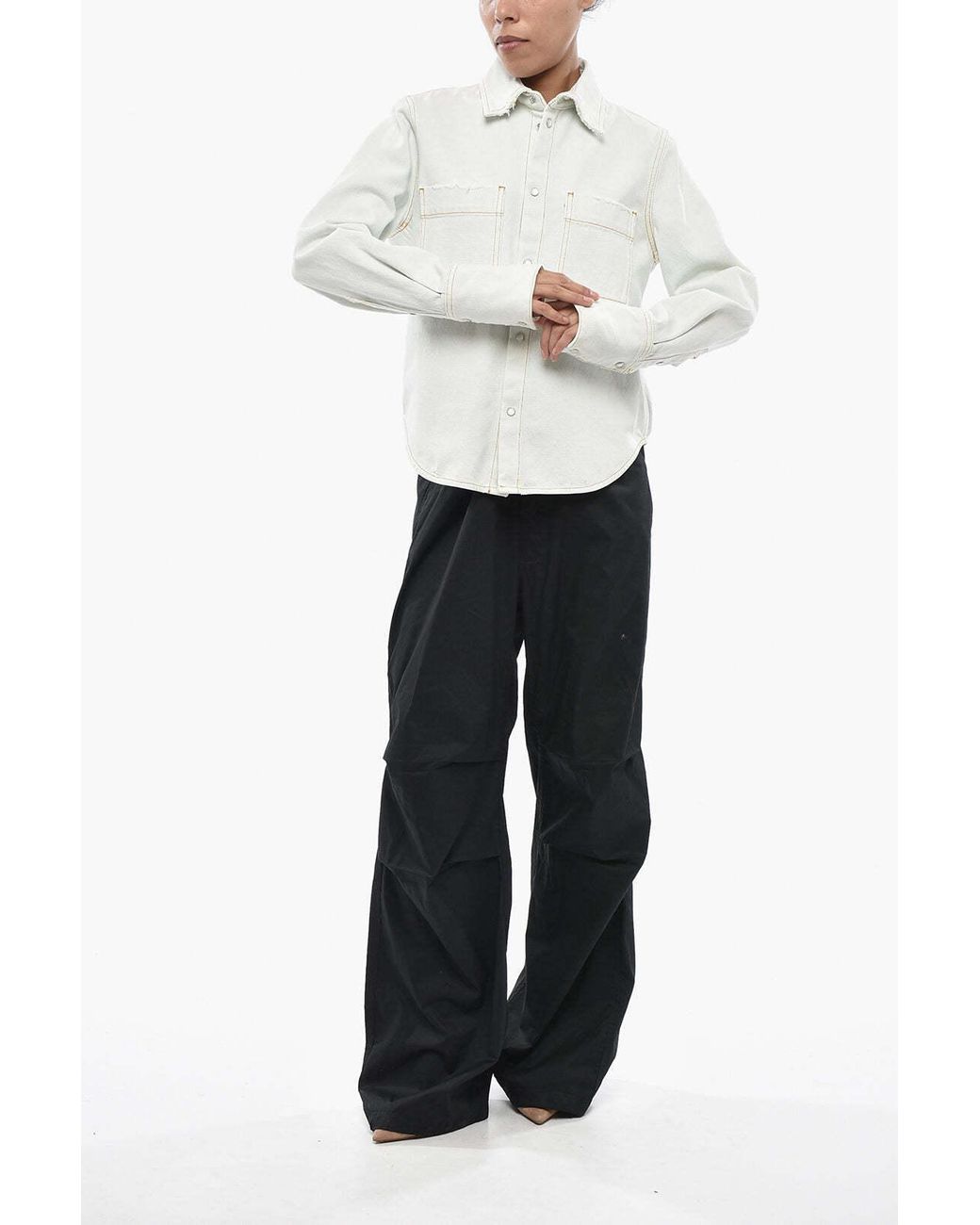 DARKPARK White Glenn Snap-Button Overshirt