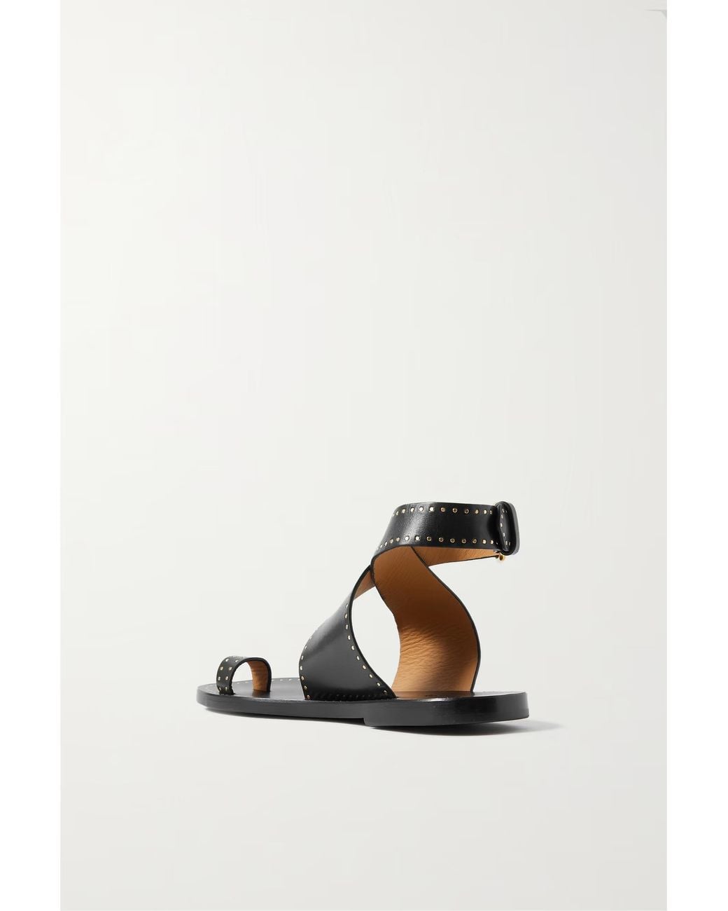 Isabel Marant Black Cross-Strap Studded Open-Toe Sandals
