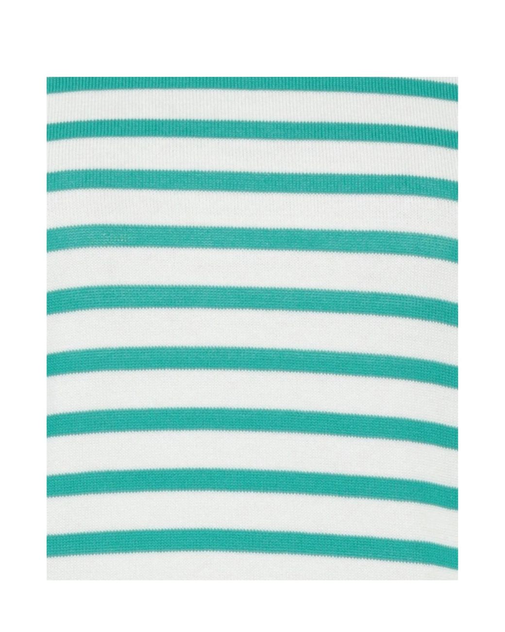 Max Mara Green Striped Short-Sleeved Knitted Top