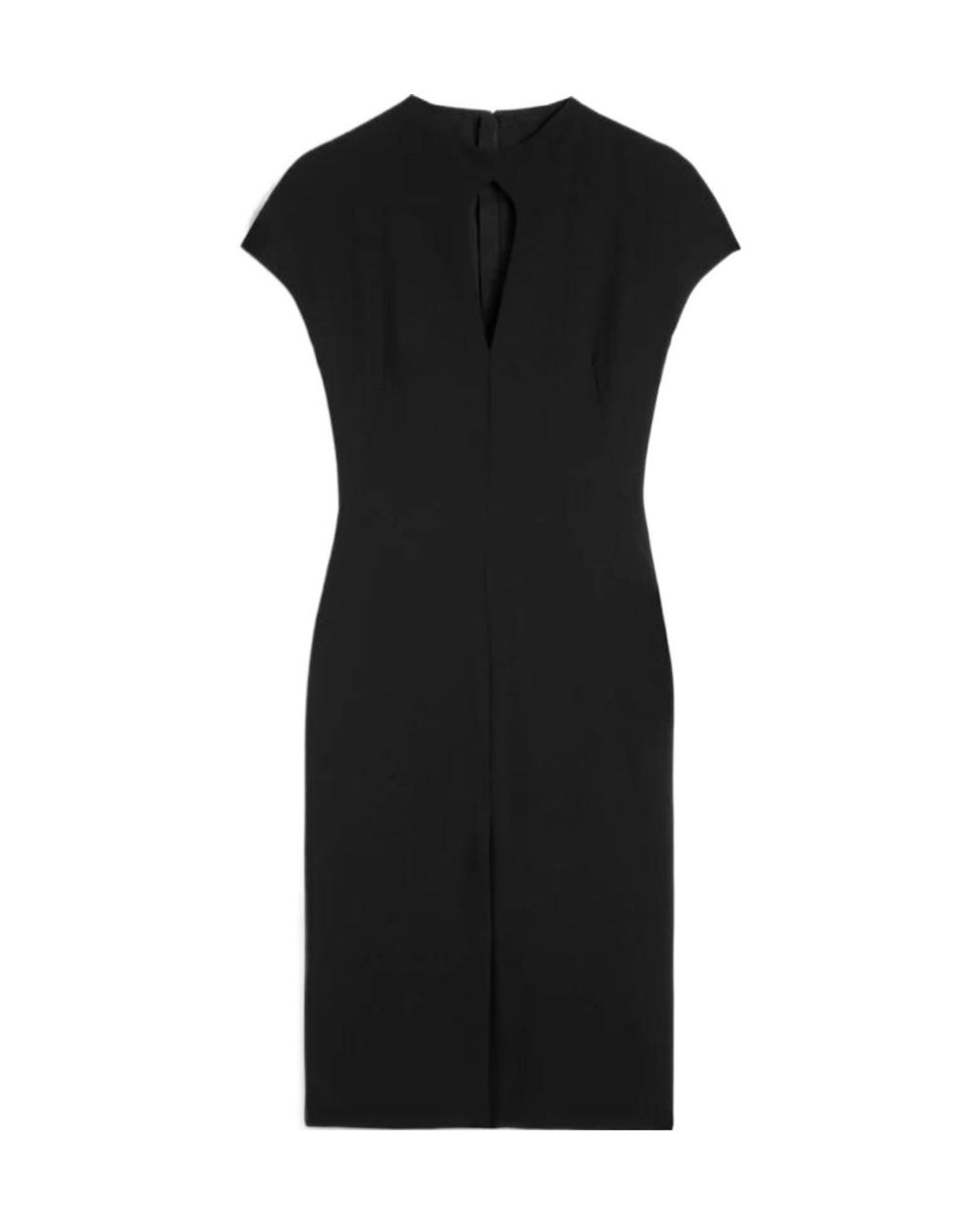 Jil Sander Black Keyhole Neck Midi Dress