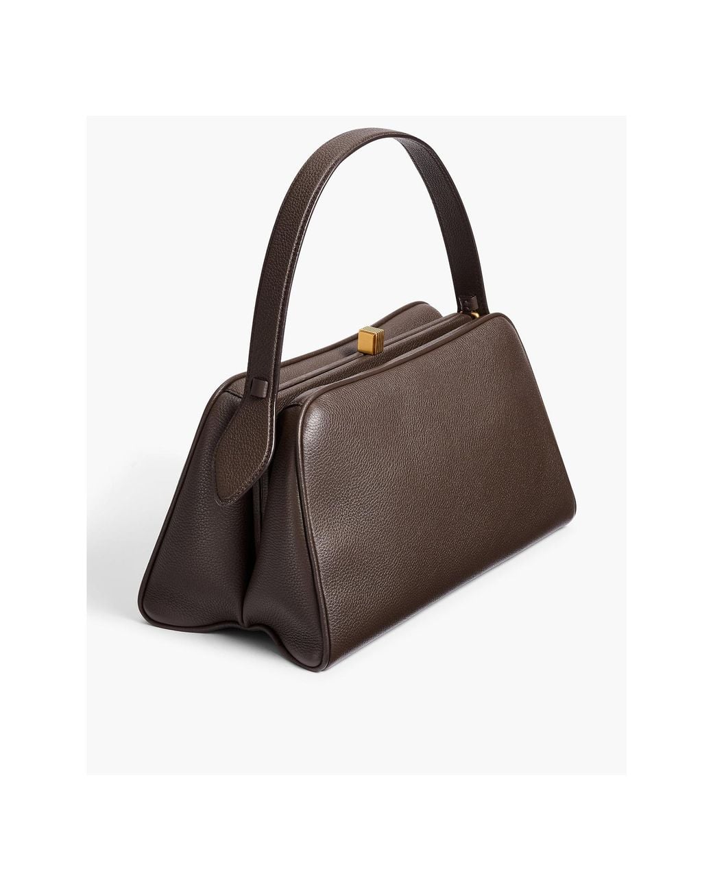 Khaite Brown Logo Top Handle Bag