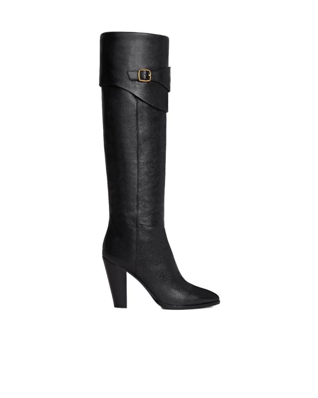 Céline Black Riding Boot With Triomphe Wiltern