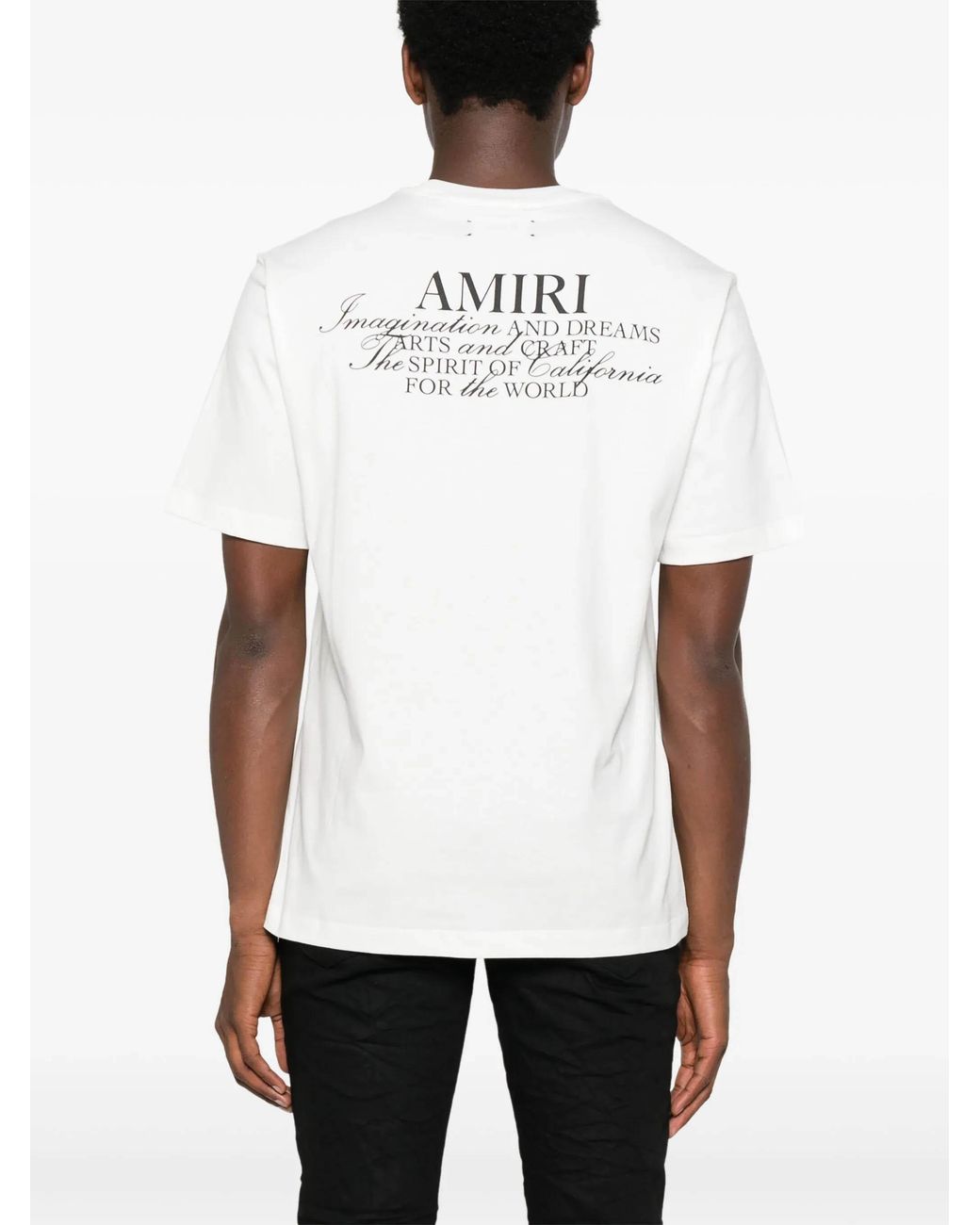 Amiri White Logo Printed Crewneck T-Shirt for men
