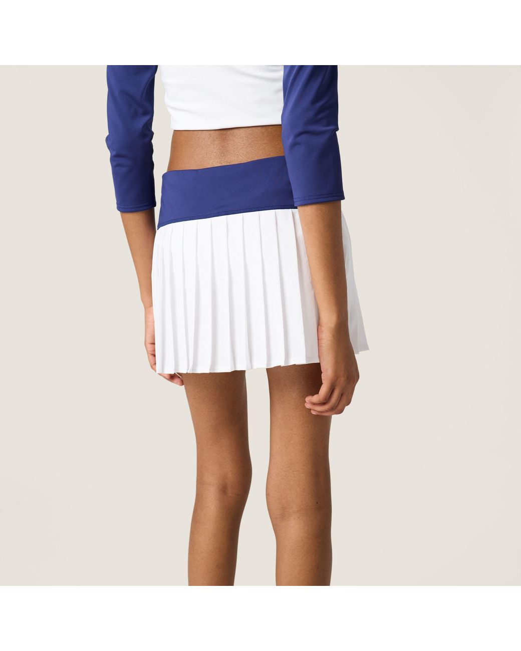 Miu Miu Blue Stretch Technical Jersey Pleated Miniskirt