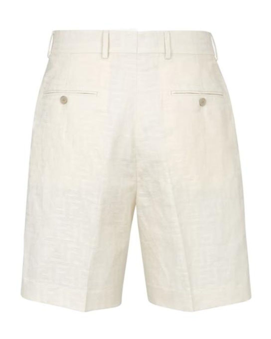 Fendi White Ff Jacquard Bermuda Shorts for men