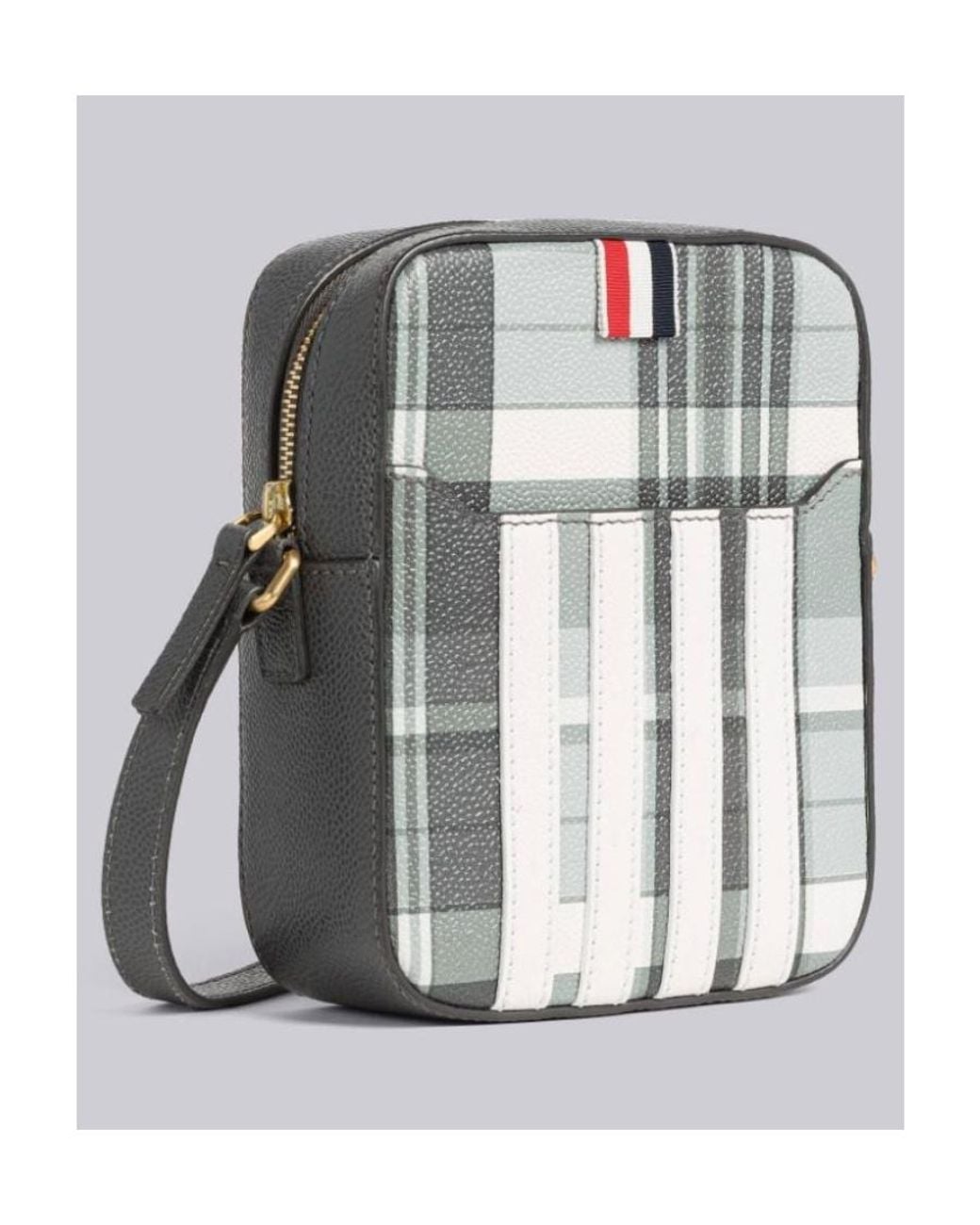 Thom Browne Multicolor Checkered Zipped Messenger Bag for men