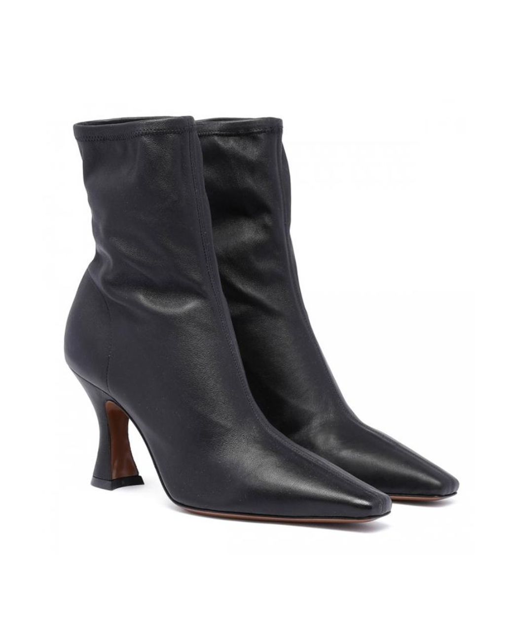 Neous Black Ran Stretch-Design Leather Boots
