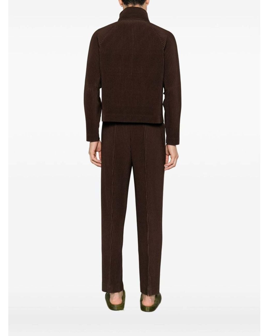 Homme Plissé Issey Miyake Brown Homme Plissé Issey Miyake Tailored Pleats Jacket for men