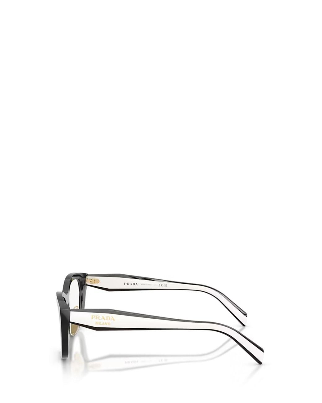 Prada White Eyewear Rectangle Frame Glasses