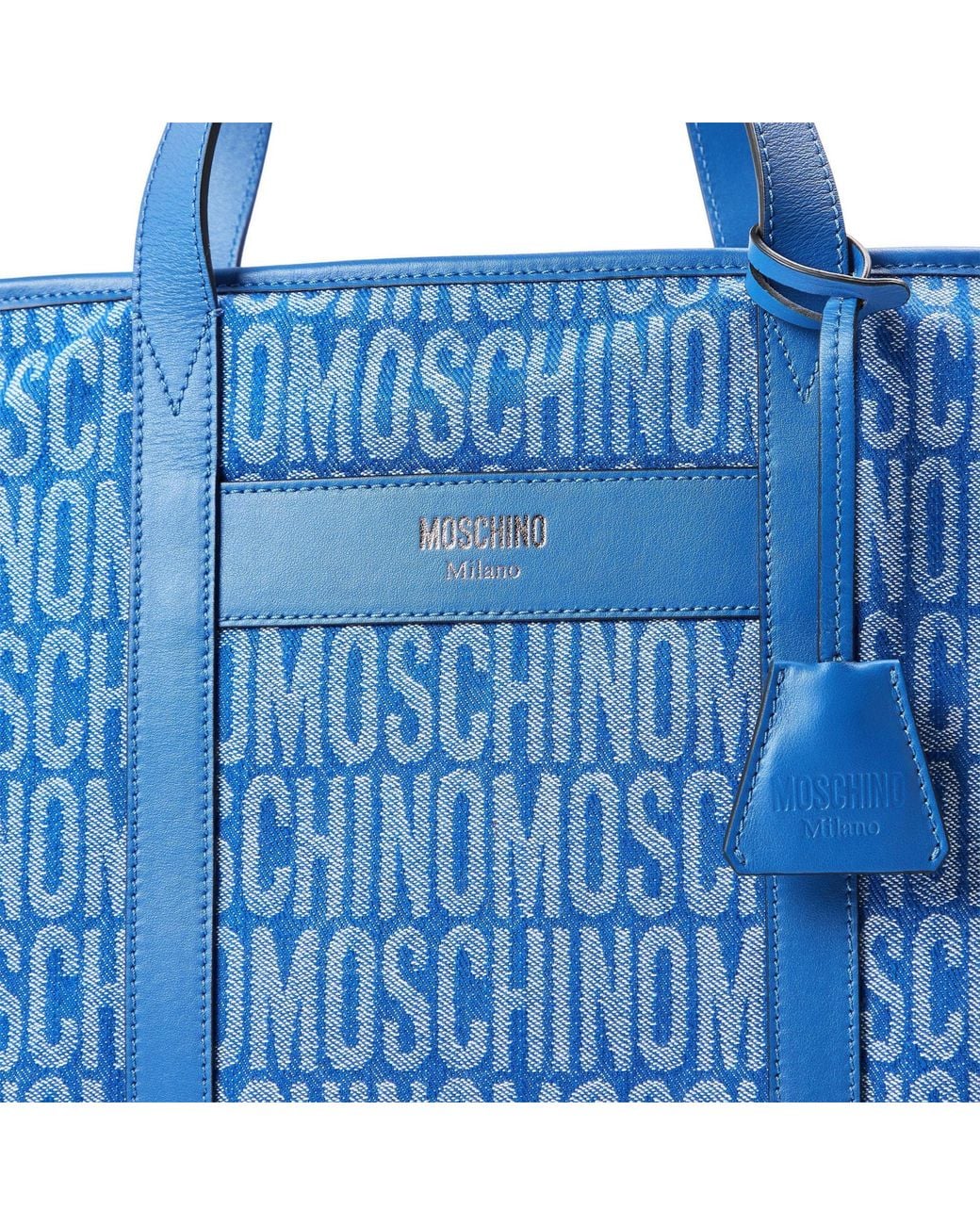 Moschino Blue Minimalist Tote Bag
