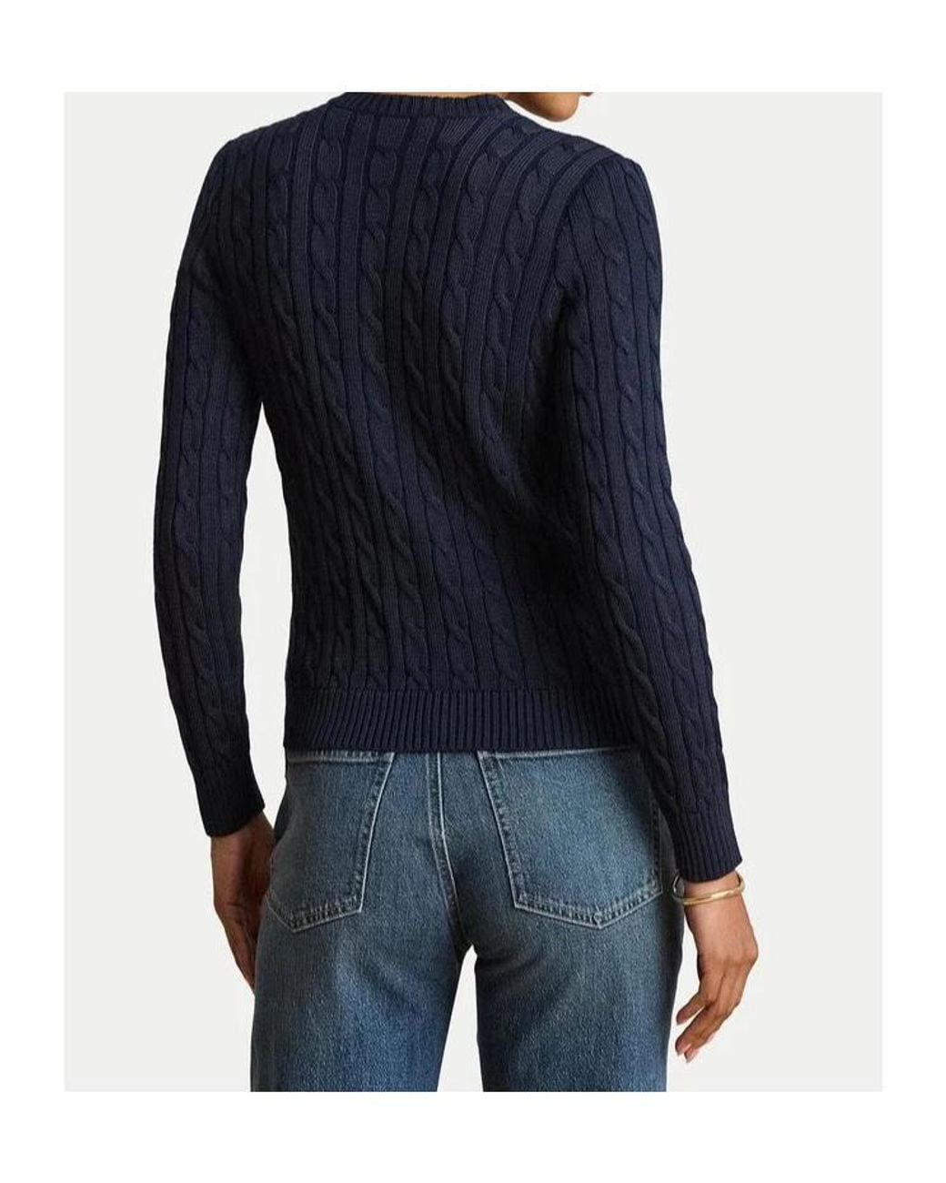 Ralph Lauren Black Lauren Cable-Knit Logo Cardigan