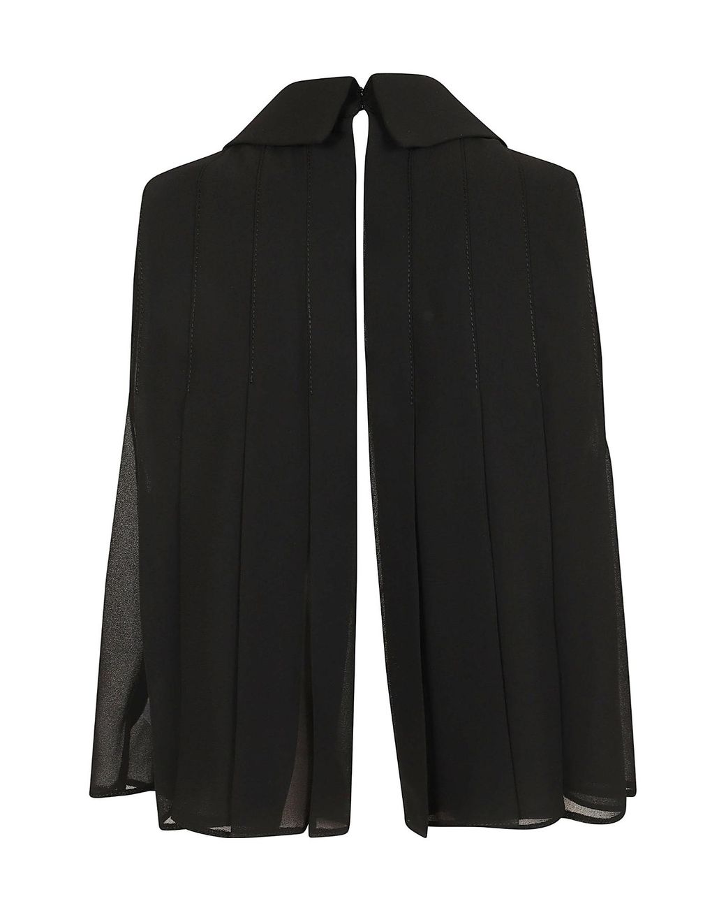 Elisabetta Franchi Black Pleated Tie-Neck Top