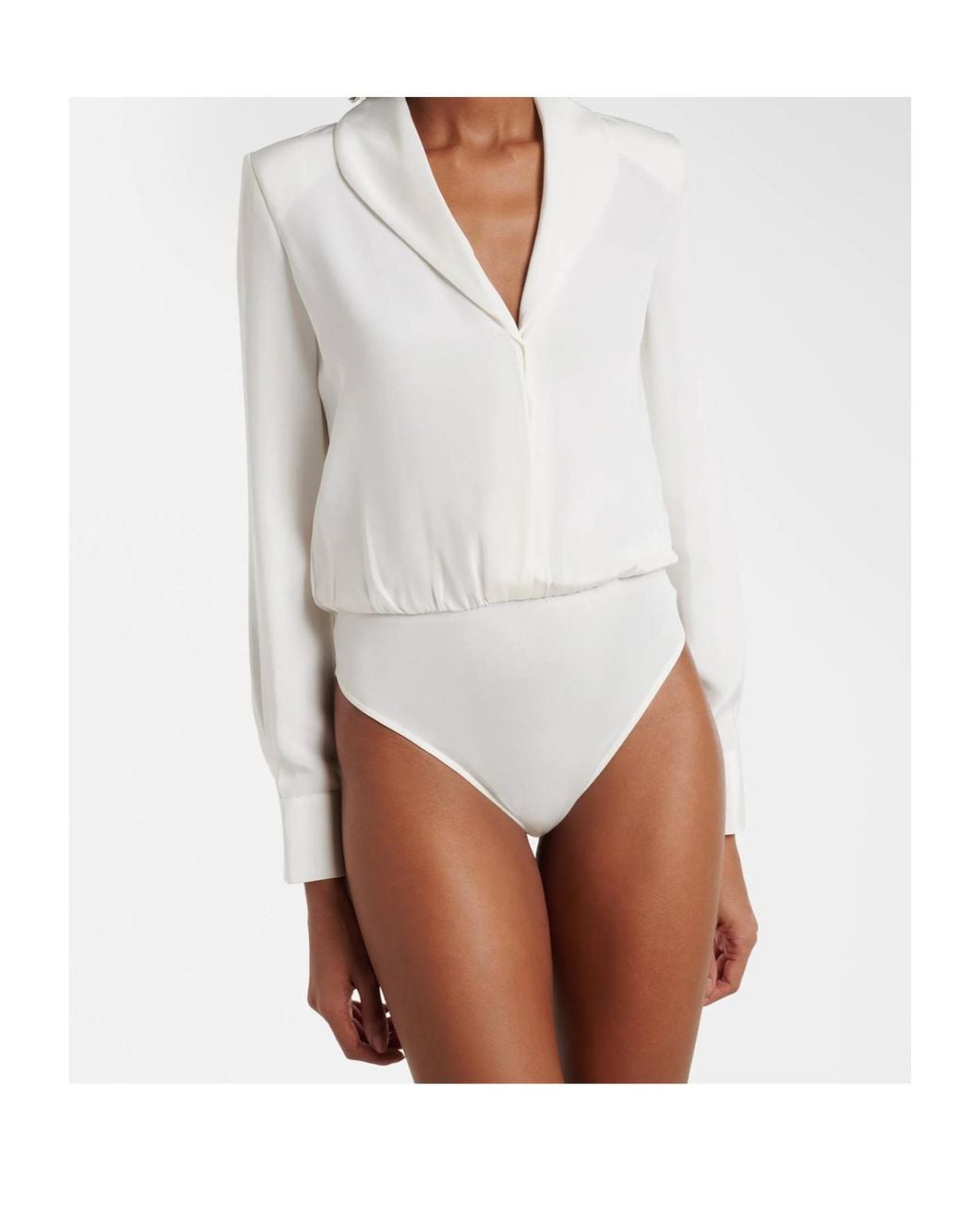Roland Mouret White Satin Bodysuit