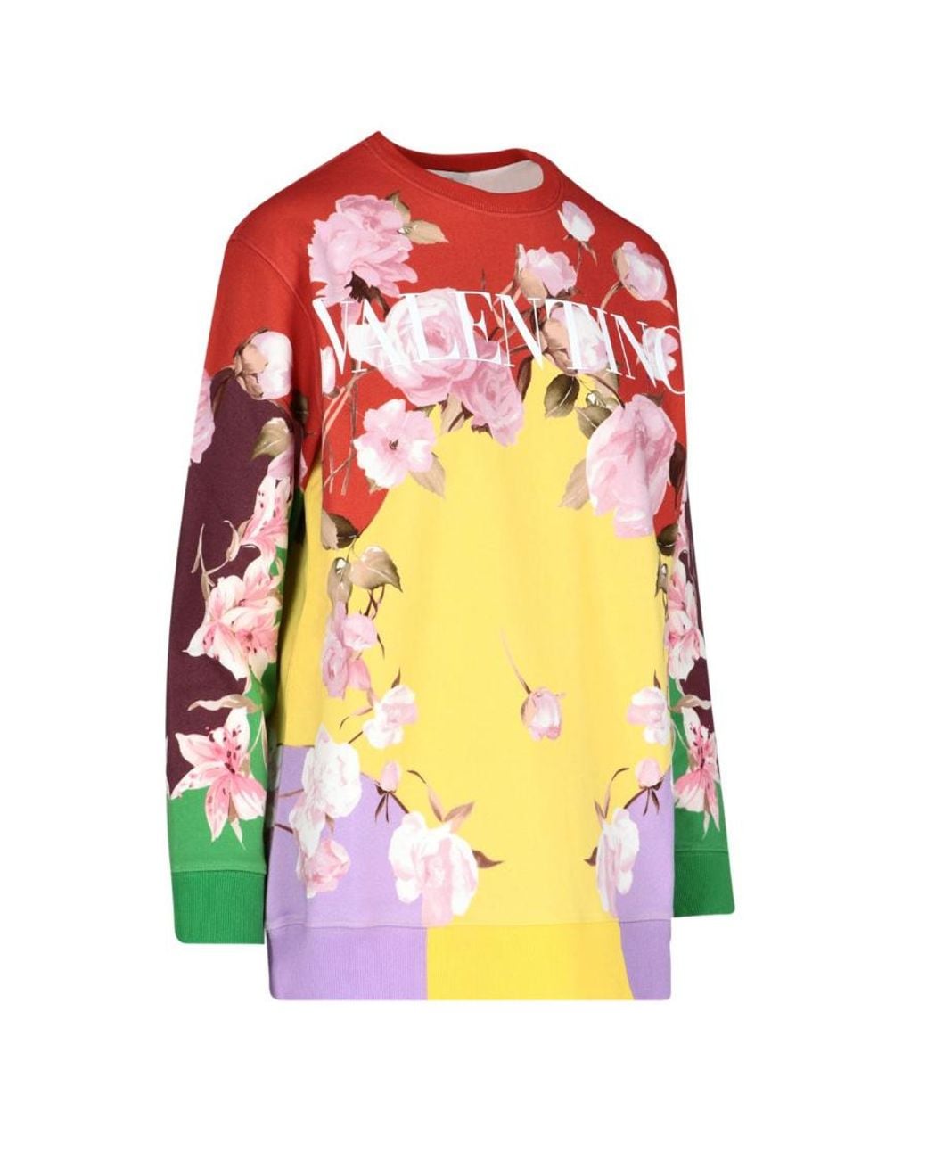 Valentino Multicolor Floral-Print Logo Sweatshirt