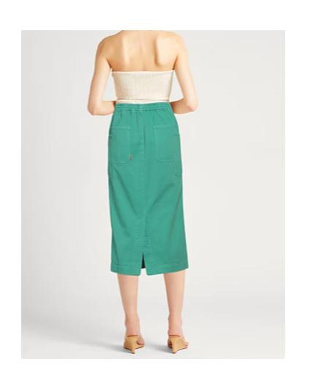 Max Mara Green Denim Skirts