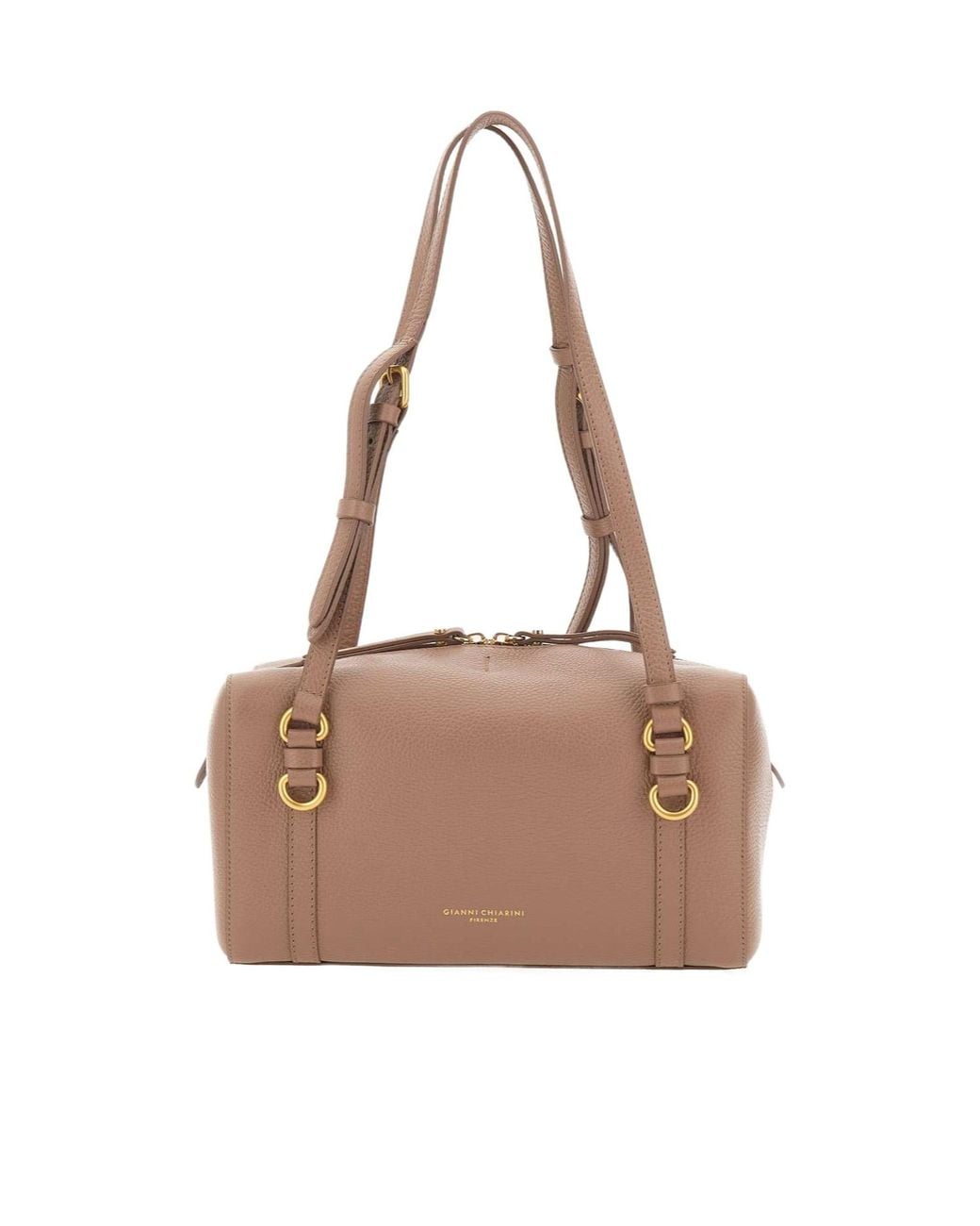 Gianni Chiarini Brown Terry Zip-Top Shoulder Bag