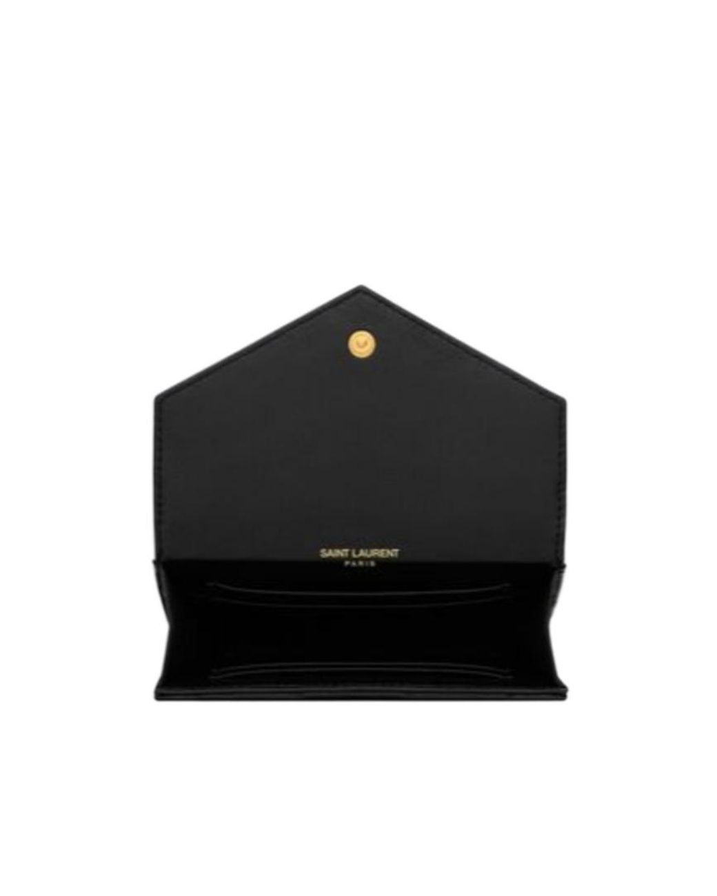 Saint Laurent Green Cassandre Matelassé Small Envelope Wallet