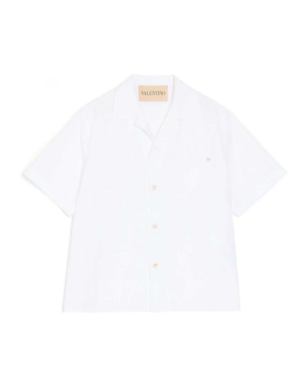 Valentino White Button-Up Bowling Shirt for men
