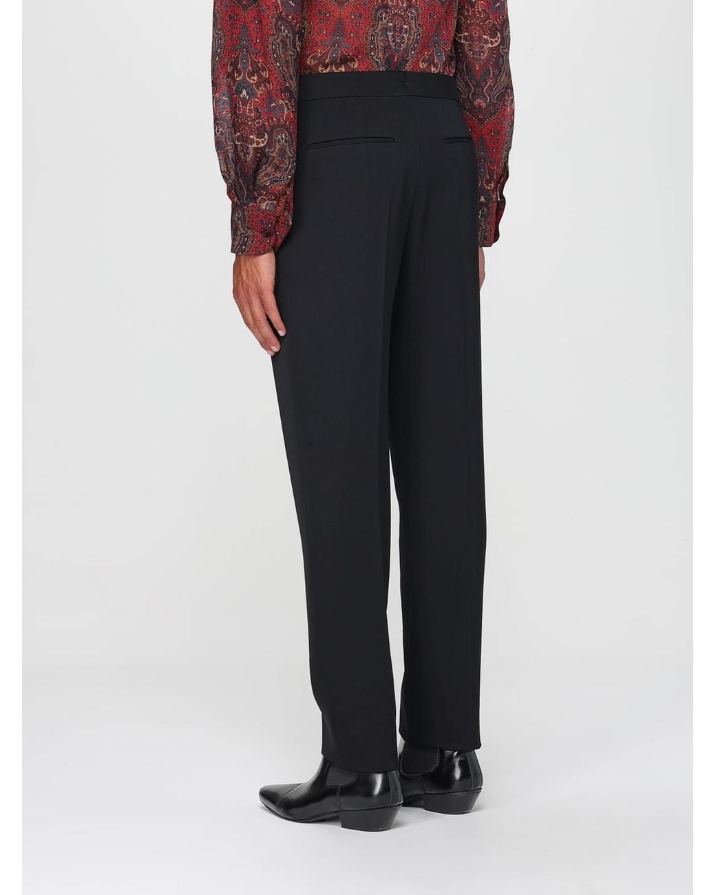 Saint Laurent Black Mid-Rise Slim-Fit Pants for men