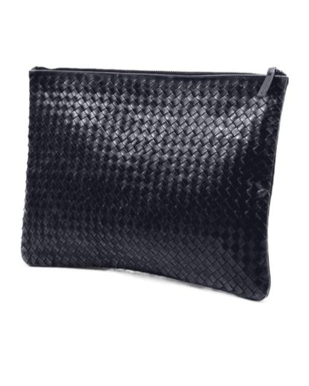 Dragon Diffusion Blue Woven Leather Clutch Bag