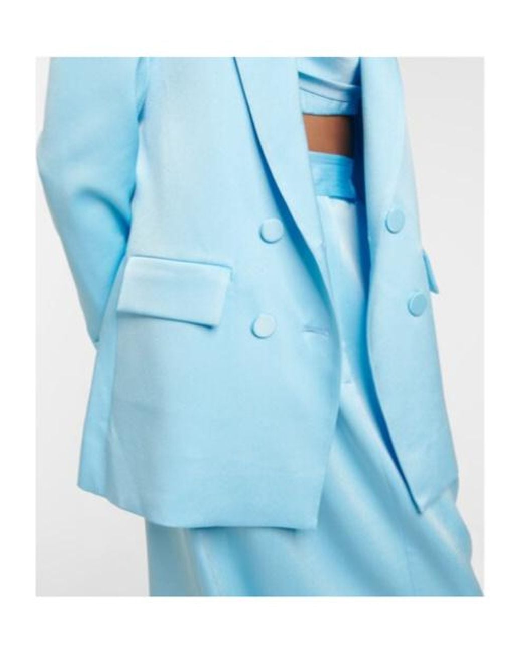 Alex Perry Blue Wells Crepe Satin Blazer
