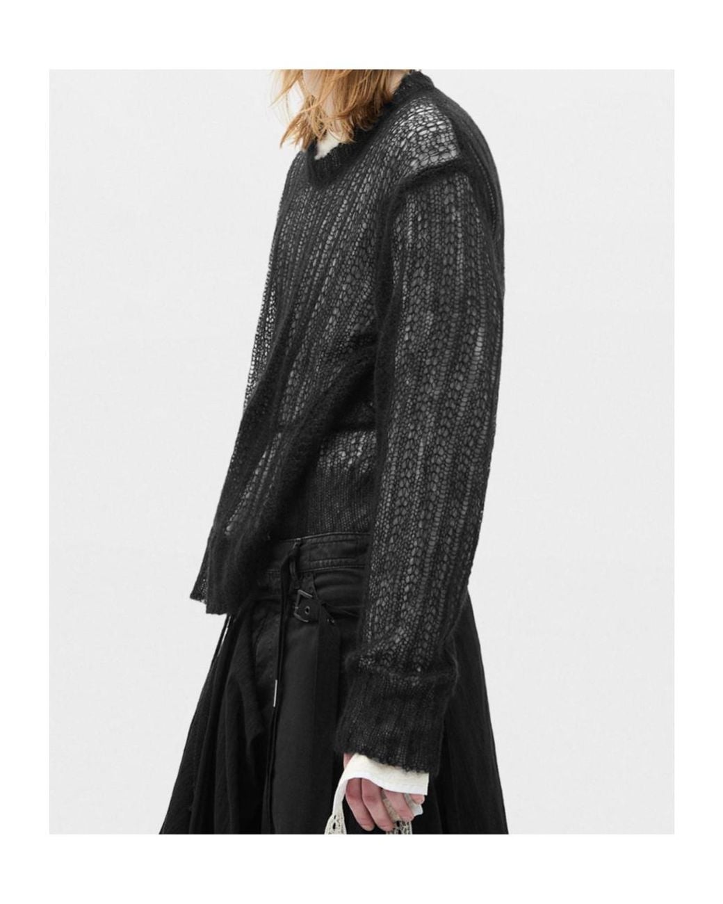 Ann Demeulemeester Black Levar Crew Neck High Comfort Sweater for men