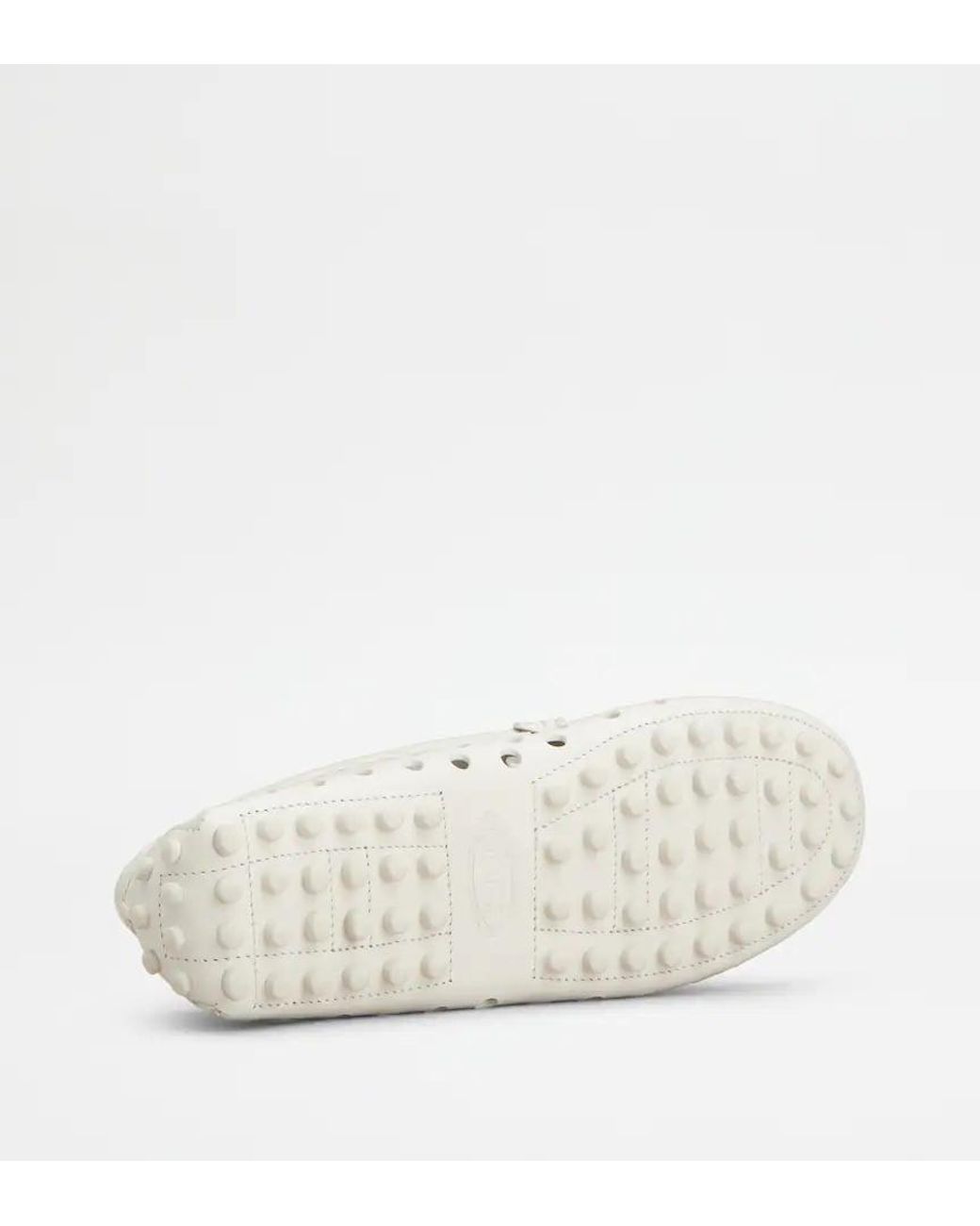 Tod's White Gommino Loafers