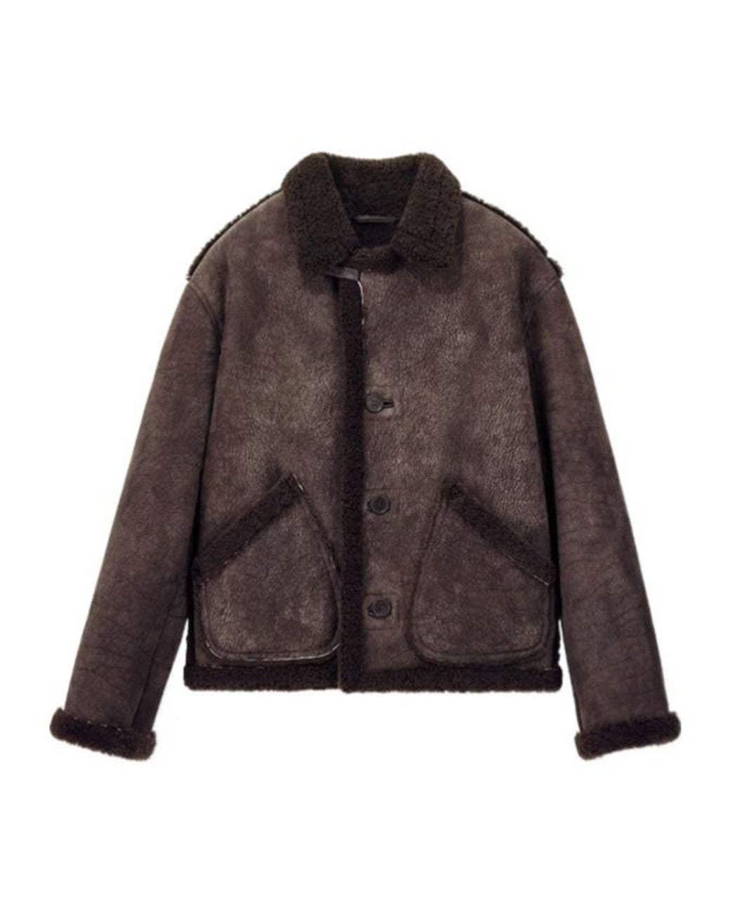 Giorgio Armani Brown Shearling Blouson Jacket for men